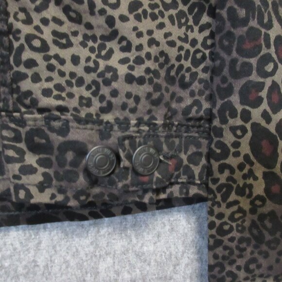 Nine West Leopard Print Denim Jacket Medium - Picture 6 of 16